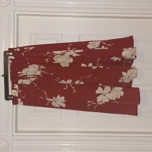 Red polyester swing skirt